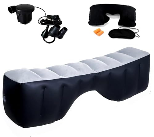 Icelus Inflatable Car Air Mattress Back Seat Gap Pad with Air Pump | 51.2×10.6×14.6 Portable Cushion Camping Sleeping Gap Pad Air Couch for Car,SUV