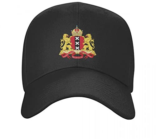 Baseballmütze Wappen von Amsterdam Baseballmütze Damen Herren Einstellbar Niederlande Niederländisch Stolzer Vater Hut Streetwear Hysteresenkappen Hysteresenkappen Einstellbare