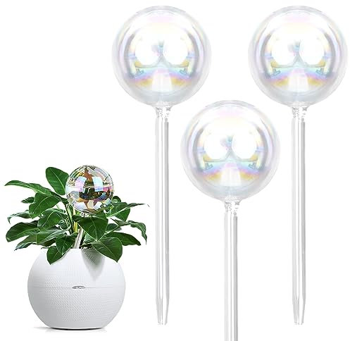 Volumoon 3 Piezas Pequeña Bola De Riego Para Plantas,Bolas Globos de Riego,Set Autorriego para Macetas,Bolas De Riego Transparente,Bombillas Auto Riego,para Regar Plantas Jardín Interior