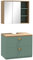 kleankin Ensemble de Meubles de Salle de Bain Armoire Miroir Salle de Bain + Meuble sous lavabo Suspendu avec étagères réglables 2 tiroirs Design scandinave Vert