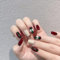 BSLVWG Künstliche Nägel für Weihnachten, kurz, zum Aufdrücken mit Schneeflocke, Elch, quadratisch, mit Nagelkleber, Weihnachtsdekoration, Festival, Urlaub, Nägel, künstliche Nägel für Nagelkunst (04),