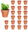 KHDULQ 20 Pots en Terre Cuite, 4,5 cm Godet Semis Fleurs Cuite Terracotta Pots Fleurs Peinture Graffiti Godets pour Semis avec Trou Drainage Pots Argile Réutilisable,pour Semis et Jeunes Plantes