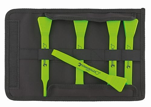 STAHLWILLE 10682/5 Kunststoff-Schaber Satz 5-tlg. | aus glasfaserverstärktem Kunststoff für lange Haltbarkeit | in robuster Textiltasche