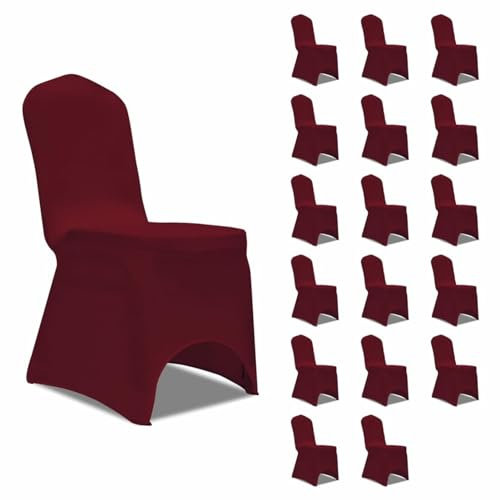 ShGaxin Stretch-Stuhlhussen Burgunderrot 18 STK Stuhlbezug, Hussen Für Stühle, Sitzbezug Stuhl, Fernsehsessel Bezug, Chair Cover,