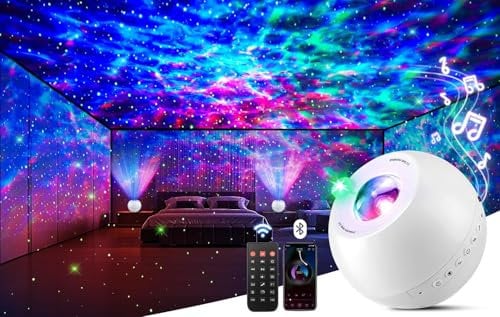 Galaxy Projector Sensory Lights for Autism,15 Colors+15 White Noises Ceiling Projector Kids Night Light Kids,Bluetooth+Dimmable Night Light Baby Night Light Newborn,Baby Projector Light Baby Girl Gift
