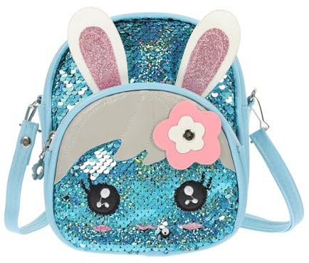 WRITWAA Junge Mädchen Rucksack Mit Glitzer Praktischer Bunny Backpack Für Schule Und Reisen Für Mädchen Wasserabweisend Für Stifte Bücher Und Snacks