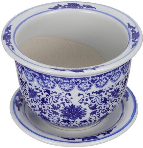 Toddmomy 1pc Blue and White Porcelain Planter Garden Succulent Planter Pot Ceramic Pots for Plants