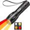 MVIOCS Linterna roja recargable, luz cálida de 1800 K para el cuidado de los ojos, luces de observación, regulable, 4 en 1, blanco, amarillo, ámbar, rojo, 4 modos de iluminación para fotografía,