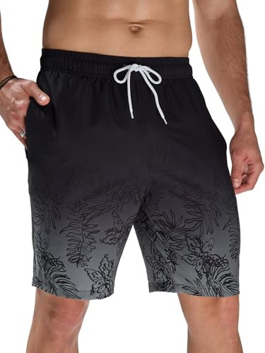 Arcweg Pantaloncini da Uomo per Nuoto Pantaloncini da Bagno Asciugatura Rapida Shorts da Spiaggia Lunghi con Multi-Tasche Surf a Righe