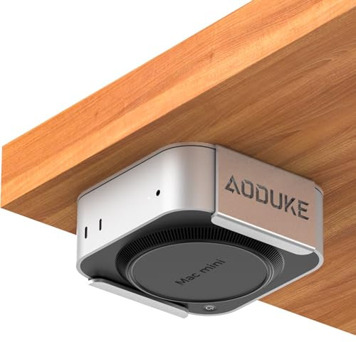 AODUKE Aluminum Alloy Mac Mini M4 Under table bracket, 2024 Mac Mini M4 Pro Wall Mount Stand, Hanging rack Compatible with VESA Hole Monitor Mount or Plaster wall, dock Accessories-AJM4-BS