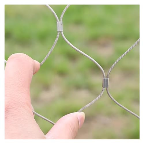 DTVEW Flexibles Seil-Geländer-Netz, 304 Edelstahl-Seilnetz, 10cm/2mm Balkontreppe Zaun Schlagfestes Sicherheitsnetz(2x20m/6.6x65.6ft)