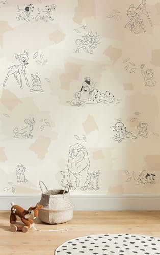 Komar Vlies Fototapete - Disney Animals - Größe 200 x 250 cm - Tapete, Kinderzimmer, Kindertapete