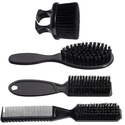 4 PCs Friseurbürste Set Für Männer Doppelkopf Haarstyling Pinselfett
