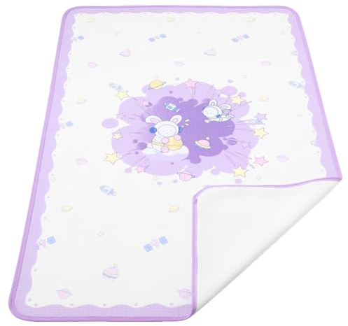 Landofgenie Übergroße Wasserdichte Wickelunterlage 80x120cm - Bunny | Waschbar & Wiederverwendbar, für Babys & Erwachsene, Pflegeunterlage für Bett, Wickeltisch, Reise & Zuhause
