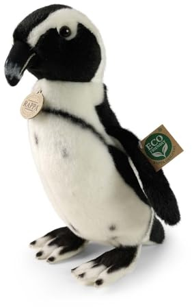 Rappa ECO Kuscheltier Pinguin 30 cm - realistisches Kuscheltier aus recycelten PET-Flaschen - schwarz, weiß
