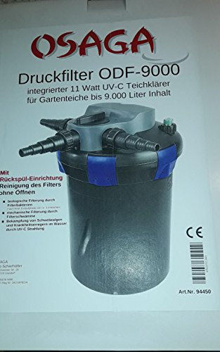 Osaga Filtre sous Pression 9000 ODF avec lampe UV-C 11 W avec configuration de rinçage