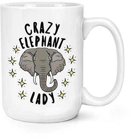 Crazy Elephant Lady Stars 15oz Large Mug Cup