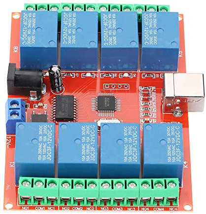 USB Relais 8 Kanal DC 12V Computer USB Steuerschalter Relais Modul USB Switch Controller elektronische Komponenten Module Board mit Importiertem Hochleistungs USB Steuerchip