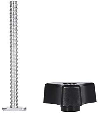 Samfox T-Bolt Kit, T-Track Knobs, Metal Quick Acting Hold Down Clamp Set for T-Slot T-Track Woodworking (T Screw+Knob Nut Only)