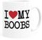 MoonWorks® Kaffee-Tasse Spruch I love my Penis/Pimmel Boobs I love your Boobs/Penis Bürotasse lustige ironische Kaffeebecher my Boobs weiß Keramik-Tasse
