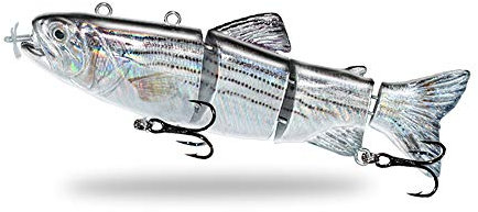 ods lure Robotic Schwimmköder USB wiederaufladbar Fischköder mit LED Licht Elektrischer Angelköder mit 4 Gelenke (T620)