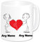 Personalised Mr and Mrs Gifts Mug Coffee Cup - Romantic Love Hearts Couples Gifts Idea for Engagement Wedding Anniversary Valentines Christmas Birthday Present (Design: Jigsaw)