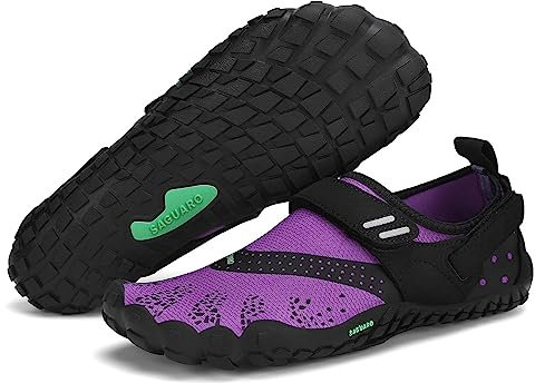 SAGUARO Barfußschuhe Damen Barfussschuhe Frauen Barfuss Schuhe Outdoor Zehenschuhe rutschfest Fitnessschuhe Barefoot Shoes mit Zero-Drop Solhe, Nimble Ⅰ - Barfußschuhe Violett A, Gr.37 EU