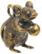 NUOBESTY Brass Mouse Figurine, 0.59x1.18x1.3inch Chinese Feng Shui Mouse for Home Decoration - Mini Lucky Rat Statue for Desk Ornament