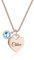 TMT Personalisierte Kette mit Herz und Kristall (silber & rose-gold) Kette mit Namen Gravur ideal als Geschenke für Frauen und Mädchen Geschenk Kette Mutter Oma BFF herzkette mit gravur