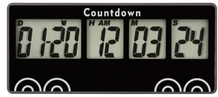 HonorMeet Digital 9999 Tage Wecker, Countdown-Tracking für Veranstaltungen, Hintergrundbeleuchtungsanzeige, 12 / 24H tägliche Uhrerinnerung für Hochzeit, Ruhestand, Festival, Jubiläum (schwarz)