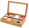 Woodquail Tea Box Storage Organiser, Made of Natural Bamboo (8 Compartments)