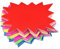 sourcing map 60 Stück Blanko Star Burst Verkaufsschild Preisschild 90x70mm 6 Farbe für Einzelhandelspreise