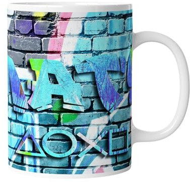 timalo® Gamer Tasse Motiv Graffiti mit Namen bedrucken lassen | Individuelle Gaming Kaffeetasse 330ml für Jungen | mug-02