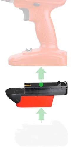 1x Adapter Only Fits Black & Decker Old 18v Cordless Tools Compatible with Milwaukee M18 Red Lithium Batteries - Adapter Only