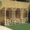 KOIECETA 3X Kiefernholz Holzunterstand Holzlager außen Imprägniert Pergola mit Dach Unterstand Überdachung Kaminholzregal Brennholzregal Feuerholzregal Garten 100x90x200cm