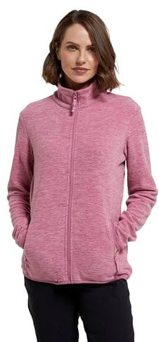 Mountain Warehouse Snowdon Womens Full Zip Fleece - Lightweight Ladies Sweater Top, Breathable Baselayer, Antipill - Best for Spring Summer, Camping & Hiking Pale Pink Women's Size 20