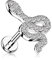 Treuheld® Labret Piercing mit Kristall Schlange | 2 Größen | 3 Farben [4.] - silber - 1.2mm x 8mm
