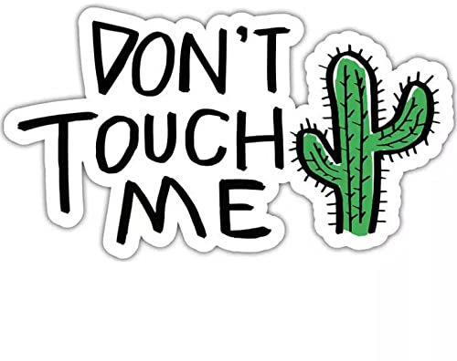 MACMRD Auto Aufkleber Cartoon Kaktus Don't Touch Me Mode Auto Aufkleber PVC Körper Windschutzscheibe Laptop Schmücken Wasserdicht Auto Aufkleber