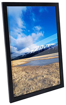 Hengsong Bilderrahmen A2,Bilderrahmen Schwarz mit Acryglas&MDF, Wandrahmen für Puzzlerahmen&Posterrahmen&Schattenfugenrahmen,für Foto von Bilderrahmen Din A2-42x59.4cm,ca.44.9×62.3cm