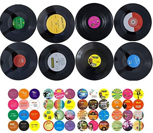 CHmiss 8 Stück Schallplatten Wanddekoration, Vinyl Retro, für Hause Bars Cafés Rollmusik Party Wand