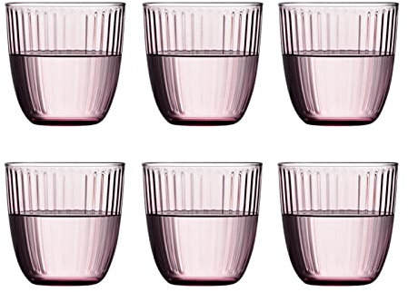 Vasos de Agua/Vasos 6 PCS Gafas Beber Copas de vidrio Copas de cocina Conjunto de gafas de agua coloridas Ideal for agua, jugo, cerveza, cóctel Vasos de Cristal (Color : D)