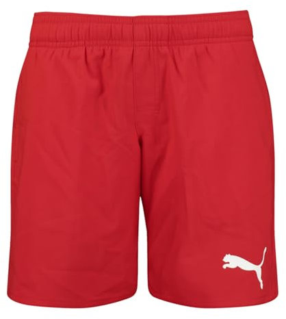 PUMA Jungen Medium Length Shorts Badebekleidung, Rot, 116 EU