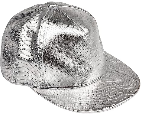 Bohue Hip-Hop Baseball Cap Crocodile Hip Hop Hat PU Flat Brim Baseball Cap Unisex Headwear Accessories Fashion Hat for Hip Hop Costume Party