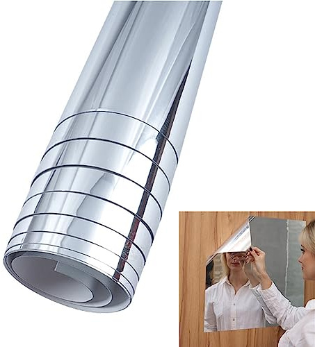 Selbstklebende Spiegelfolien, 19,7 X 39,4 Zoll, Flexibler Spiegel-Wandaufkleber, Nicht aus Glas, Spiegelfliesen, Dicke, Wasserdicht, Spiegelaufkleber, Selbstklebender Wandspiegel für Zuhause,(#1)