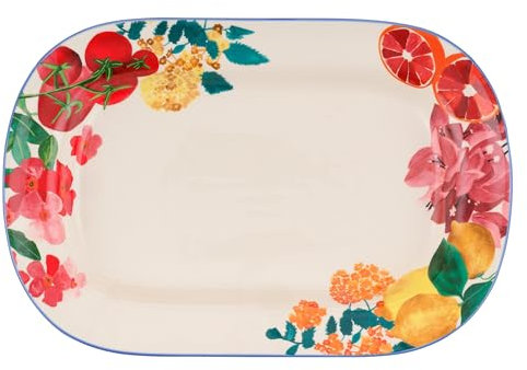 Maxwell & Williams DR0528 Platte eckig, 38 x 25 x 5 cm - Keramik glatt, bunt - Serie Capri - mit Geschenkbox