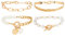 fdsmall Gold Chain Link Armband Set für Frauen - 14K Überzogene Perlenarmband, Schlange Armband, Paperclip Link Kette Armbänder - Stapelbare Trendy Schmuck (01)