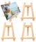 Small Easel Pack of 4 15 x 20 cm Wooden Mini Easel Picture Stand, Foldable Portable Display Table Easel for Painting Drawing, Small Tripod Wooden Easel for Wedding Birthday Party Table Decoration
