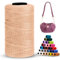 LEREATI Polyester Garn 1mm x 230m Makramee Garn 1mm Baumwollgarn Macrame Cord Polyester-Seil Baumwollkordel für Handtasche, Umhängetasche, Häkeltasche, Strickwaren (Rosa Kaffee)