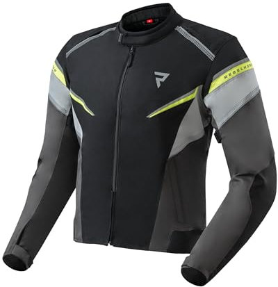 REBELHORN Spark Chaqueta de Moto Hombre | Textil | 2 Capas | Membrana Integrada | Chaleco Aislante Extraíble | Protectores de Codos y Hombros Nivel 2