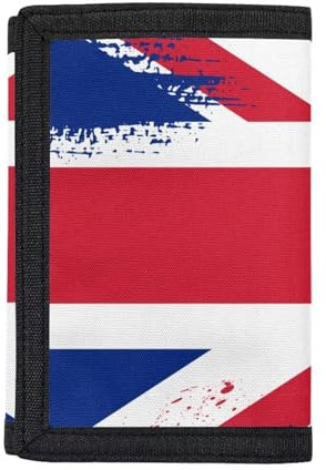 Belidome Lange dreifach gefaltete Geldbörse für Kinder, Jungen, Mädchen, Union Jack Design